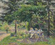 Camille Pissarro, Enfants attables dans le jardin a Eragny,